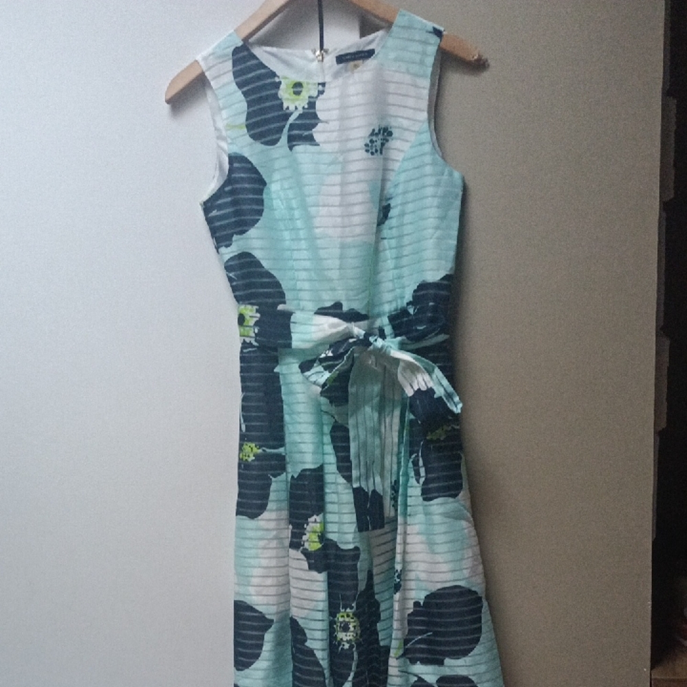 Tommy Hilfiger Blue and Green Floral Midi Dress